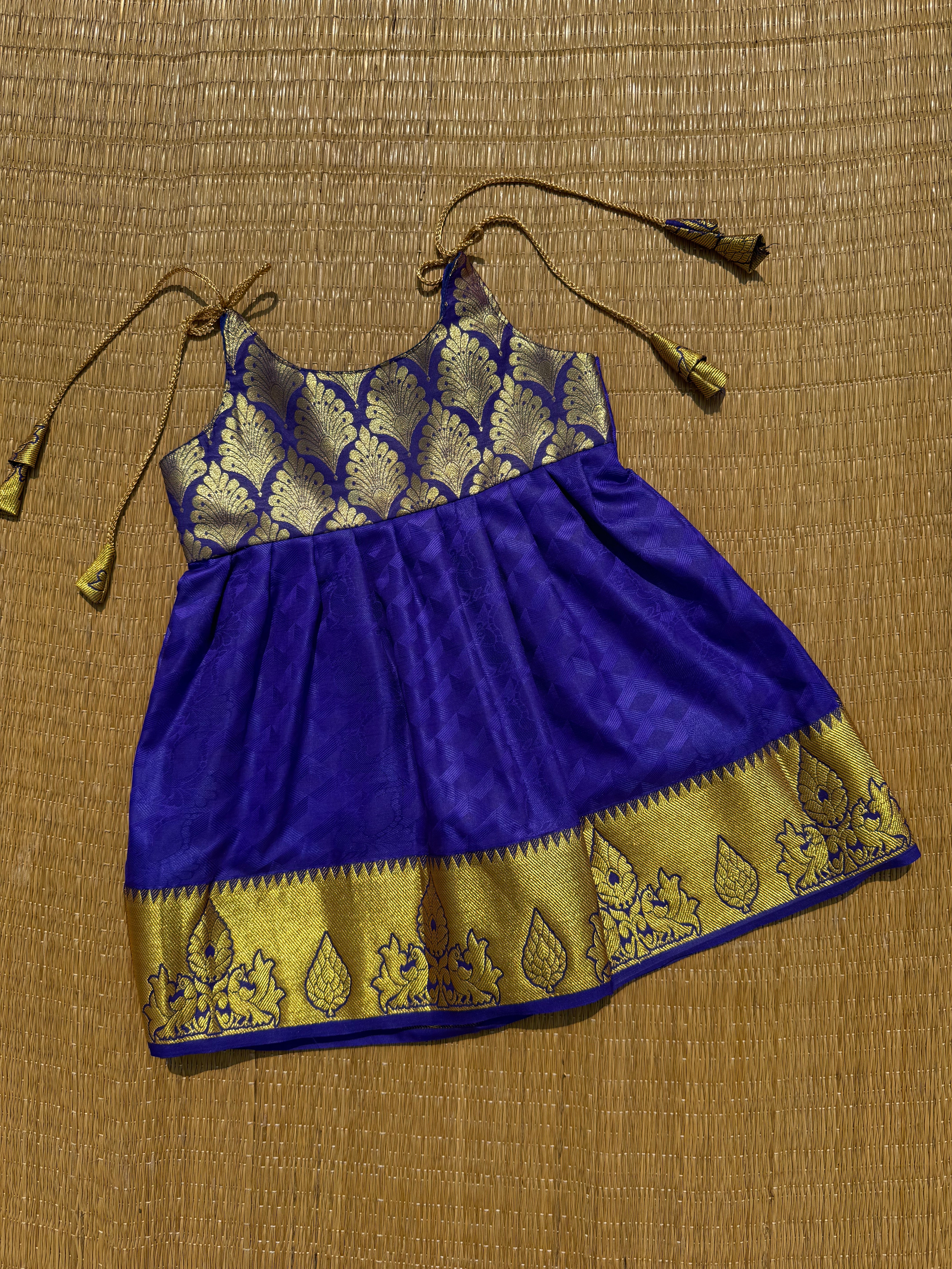 Little Dhiya - Dark Purple knot frock for babies