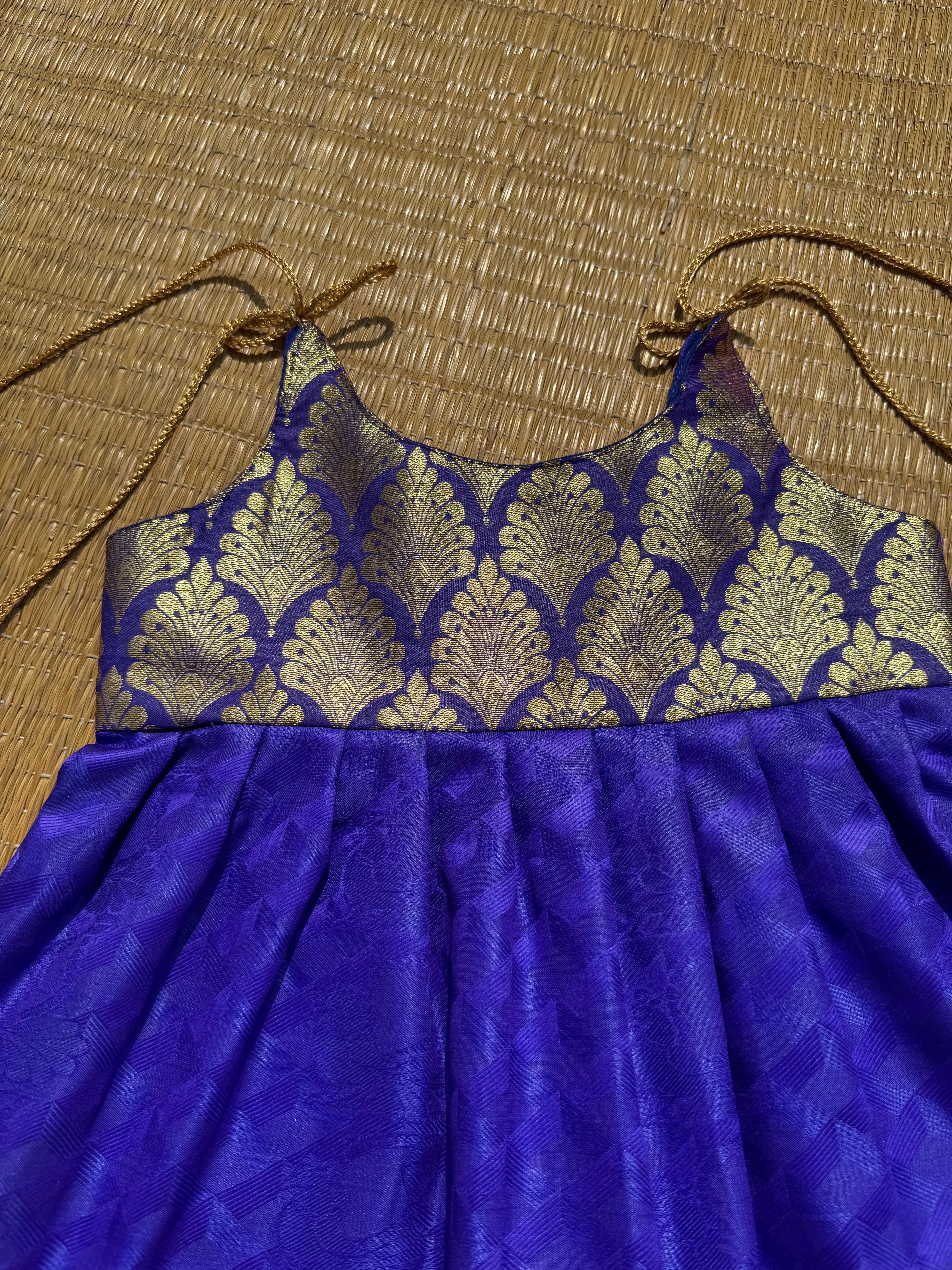 Little Dhiya - Dark Purple knot frock for babies