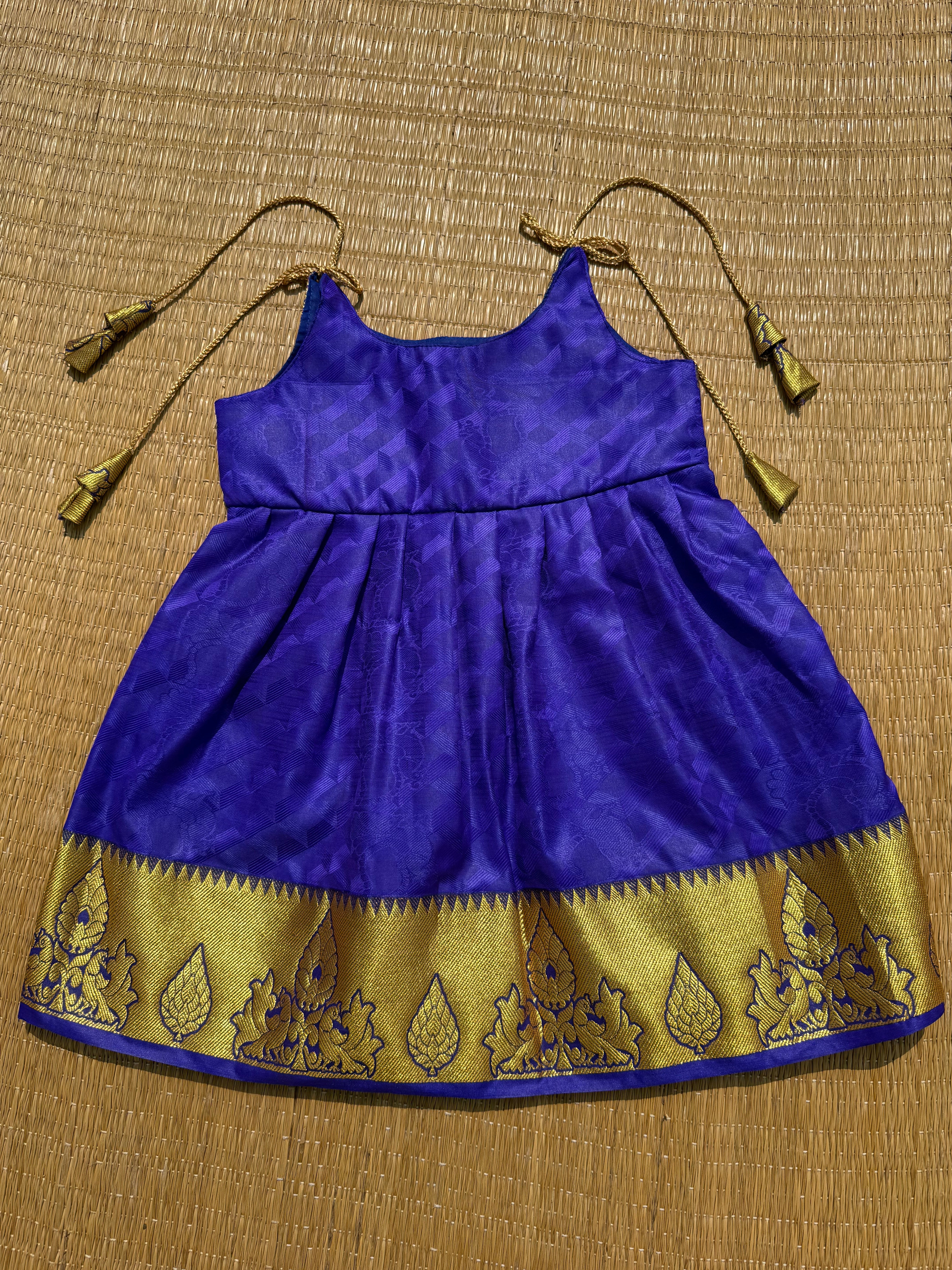 Little Dhiya - Dark Purple knot frock for babies