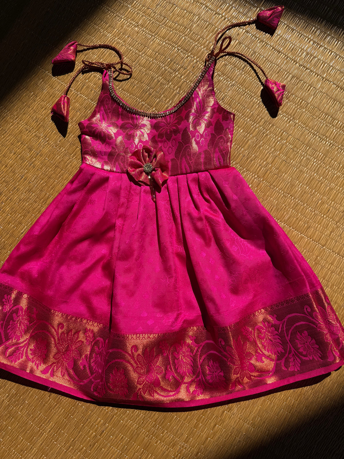Little Dhiya - Pink Tie knot frock